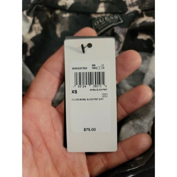 Guess Slim Fit Longsleeve Luxe Sz XS Animal Block Print Button Up Shirt - Picture 4 of 8